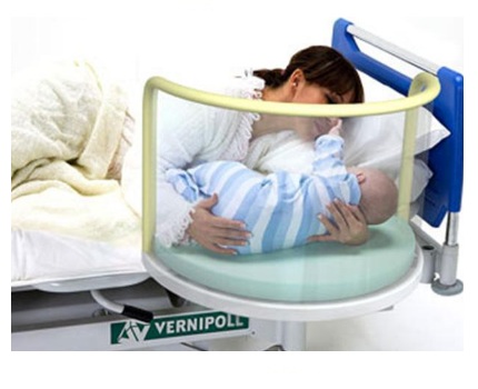 Łóżko szpitalne 11-LE183 z kołyską dla noworodka